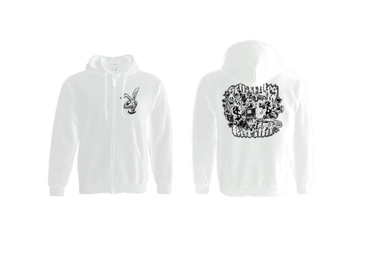 'SK Dead Bunny' - ZIP HOODIE 2 [weiß]